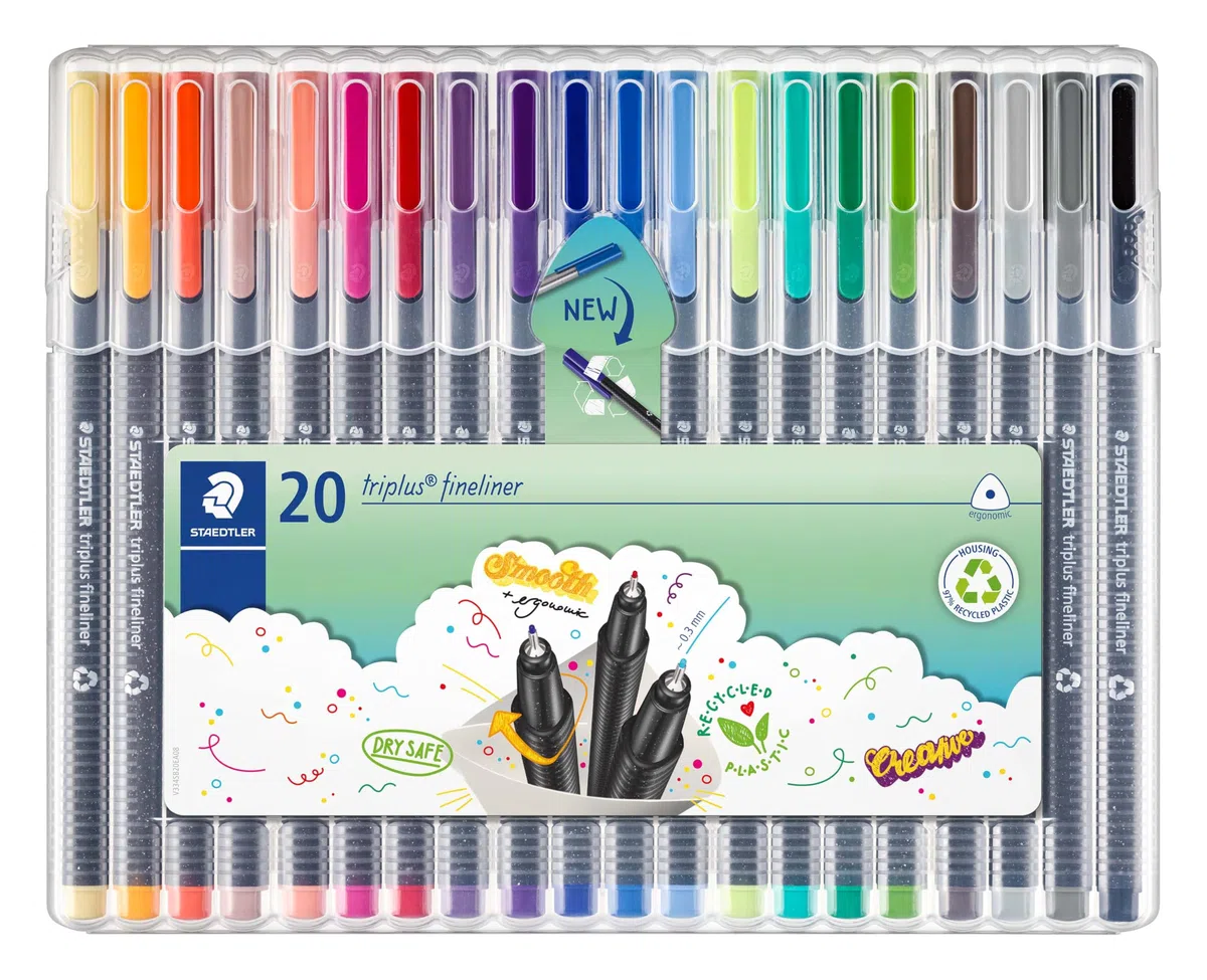 Staedtler-334 ST Estuche con 20 rotuladores, Multicolor, (334 SB20)