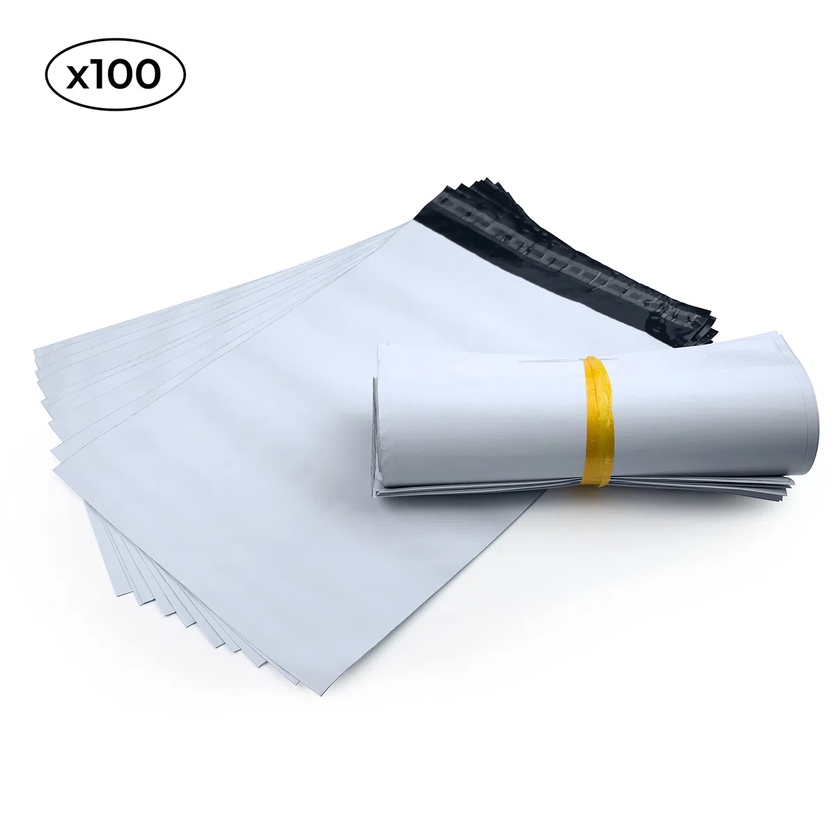 iboo - 100 sobres de plástico opacos blancos de 28 x 42 cm, bolsas de envío, sólidas, inviolables e impermeables - Lote de 100