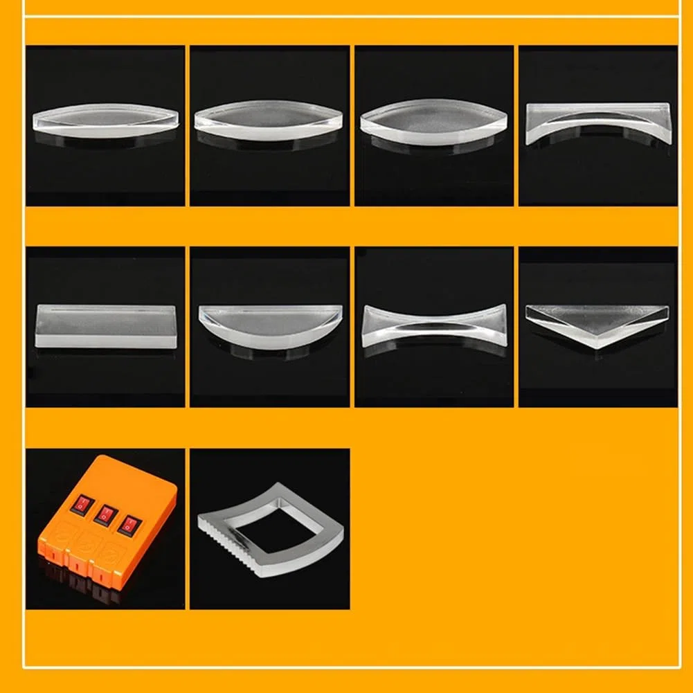 Lentes Equipos de Imágenes Herramientas Herramientas de Enseñanza Física Material Didáctico Óptica Geométrica Conjunto Experimental Kits de Aprendizaje 2 JUEGOS