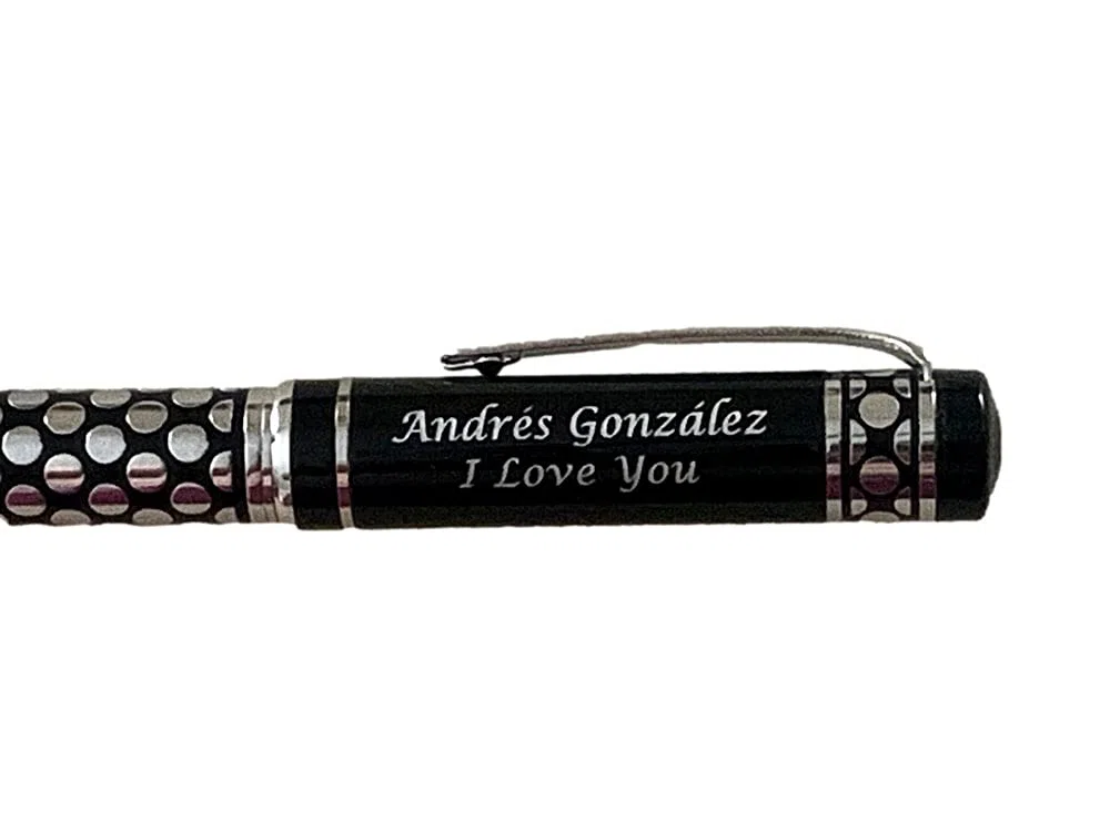 regalo grabado - Bolígrafo Fashion Pierre Cardín Personalizado | Grabado Texto en 2 Líneas | Regalo para Aniversario y Cumpleaños | Diseño Vanguardista | Estuche Elegante | (Negro)