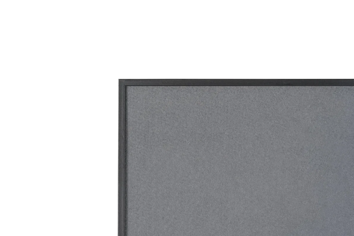 Bi-Office New Basic - Tablero de fieltro gris, marco de color negro, 585 x 385 mm