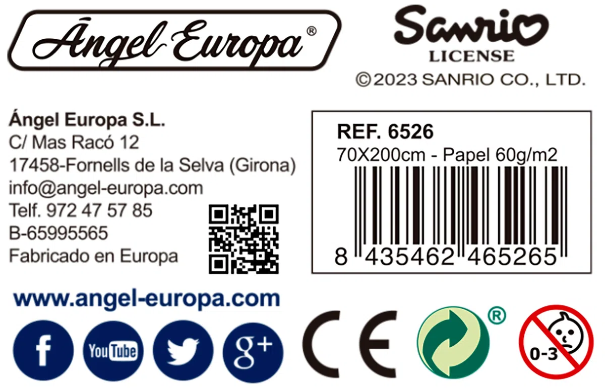 Pack de 5 Rollos de Papel de Regalo Ángel Europa, 70x200 cm, Diseños Surtidos, Envío en Caja de Cartón Protectora, (Hello Kitty)