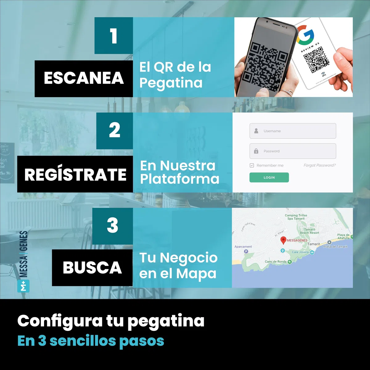 MESSAGENES - Tarjeta PVC con NFC y QR | Tarjeta para Conseguir Reseñas | Compatible con Google Business | 1 Unidad | QR Dinámico Editable | Analíticas de Escaneo | Sirve para iPhone y Android