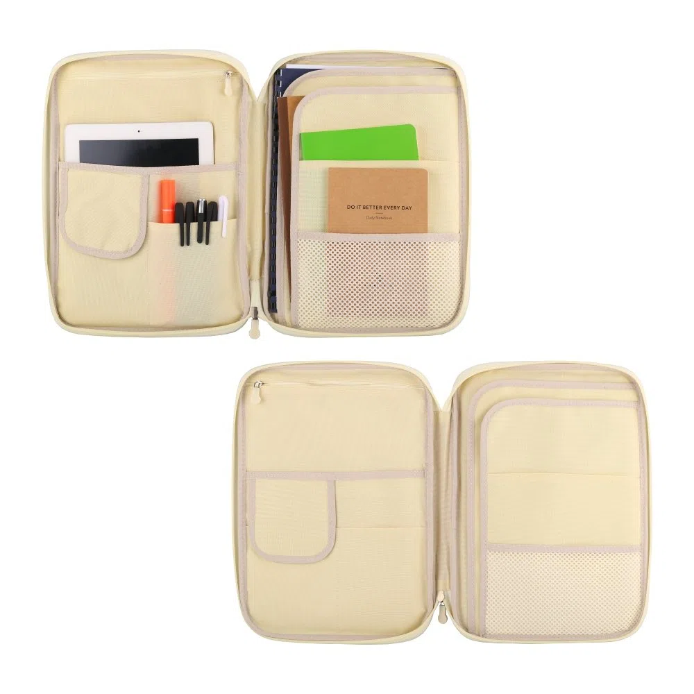 Carpeta de Conferencias - Carpeta de Documentos con Cremallera Organizador de 8 Bolsillos para iPad, Portátiles, Documentos por YOUSHARES(Verde)
