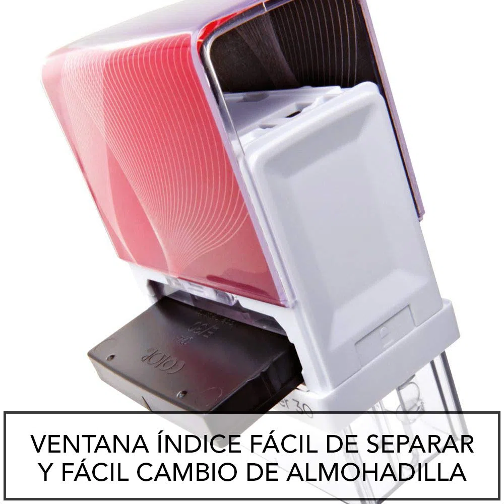 Stamp by Me | Sellos Personalizados | Sello de Caucho Automático para Empresa | Autoentintable | Tinta Negra (47x18mm - 4 líneas)