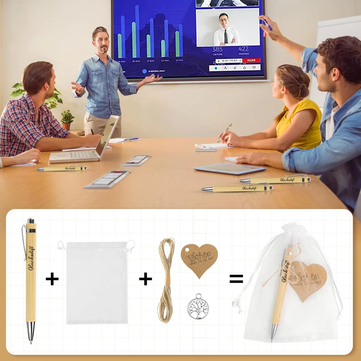 24 sets de bolígrafos de madera de la suerte, bolígrafos regalos de madera, bolígrafos motivadores de agradecimiento, regalo de despedida colegas, regalo de agradecimiento, regalo para colegas
