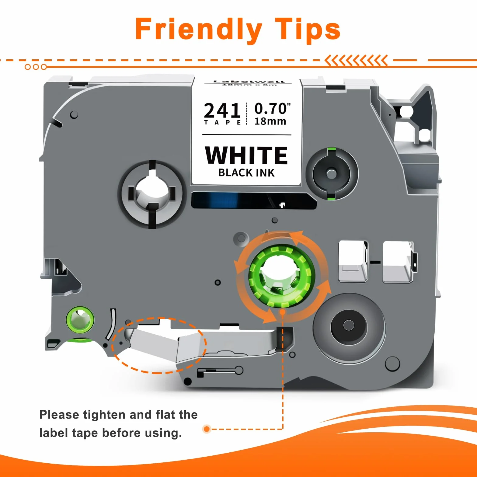 3x Labelwell 18mm 0.7 Cinta Etiquetas para Brother TZe-241 TZe241 TZ-241 Laminado Tape Casetes para Brother P-touch PT-P700 PT-P710BT D450VP PT-D400 PT-1890 2030 PT-H500LI P750W, Negro sobre Blanco