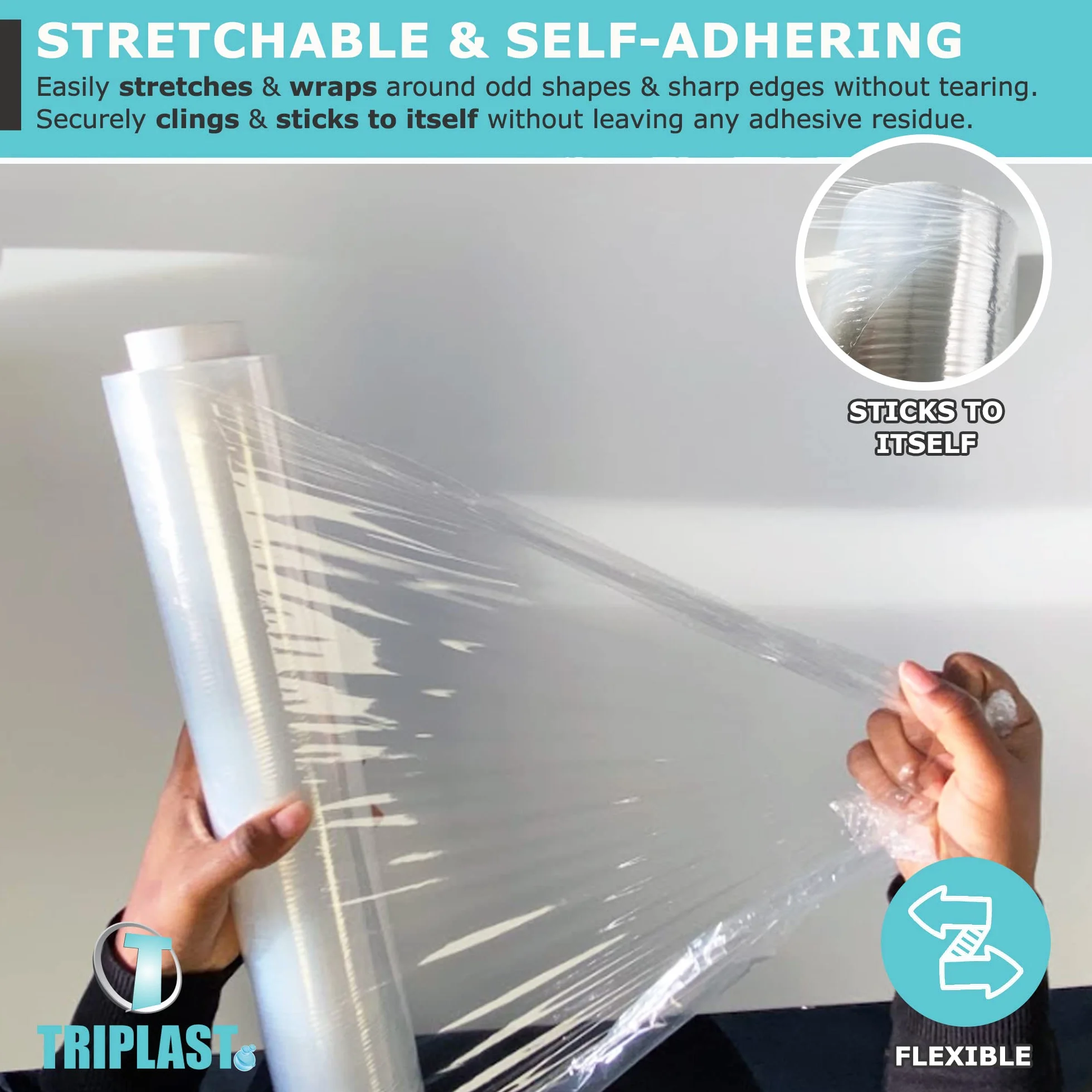 Triplast PS250 - Rollos de plástico transparente para embalaje automático (400 mm x 250 m, 2 unidades)