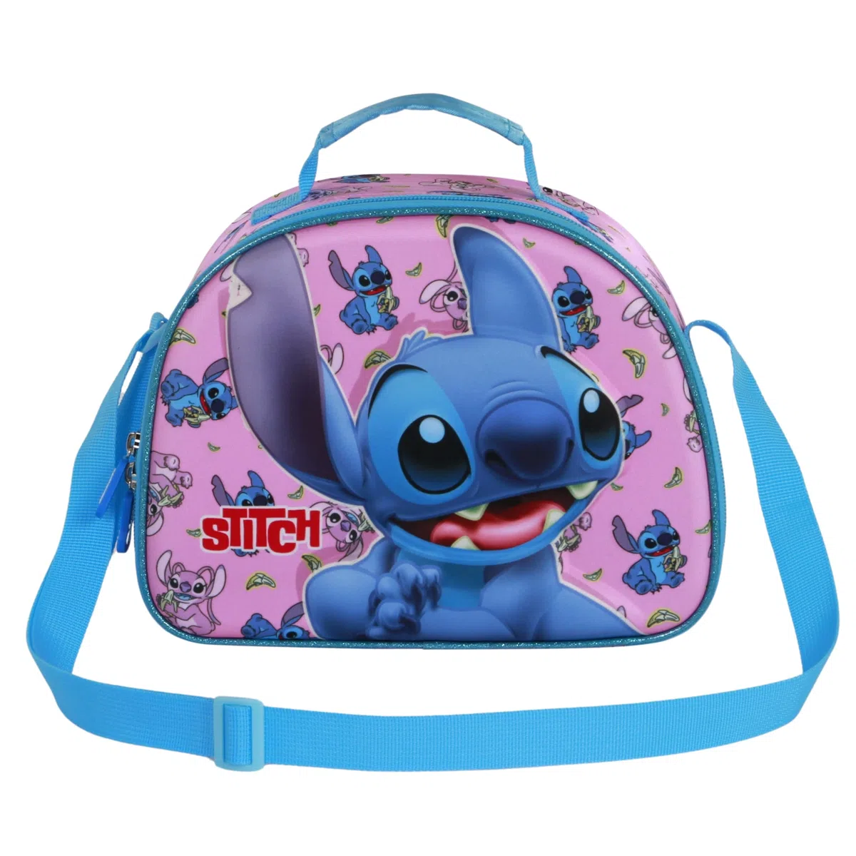 Disney Lilo y Stitch Surprise-Bolsa Portamerienda 3D, Azul, 26 x 20 cm