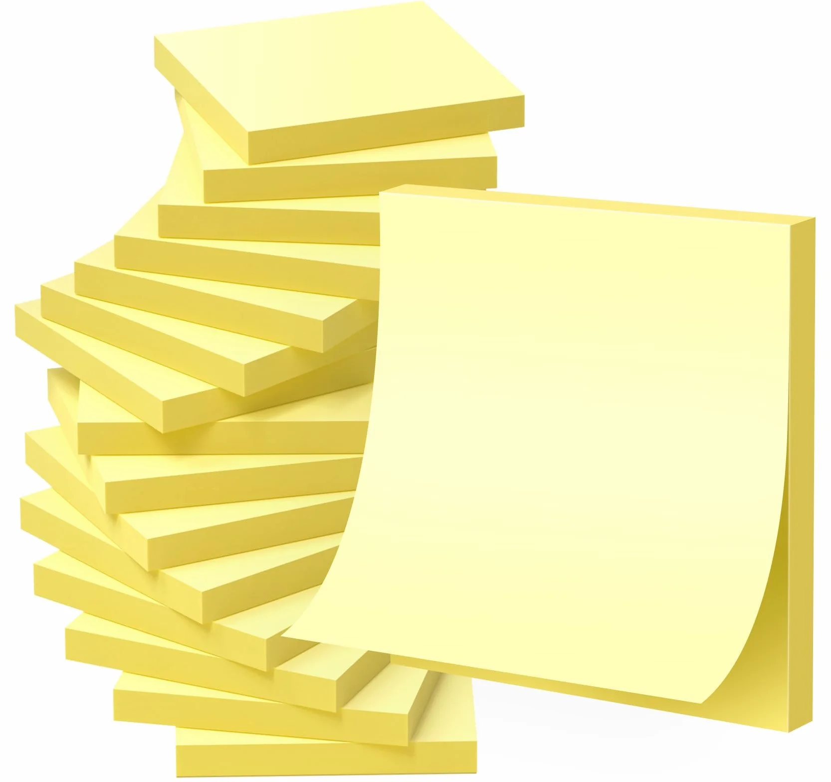Agoer Notas adhesivas, 24 piezas Notas adhesivas de Amarillo Clásico, 76 x 76 mm, 100 Hojas por Bloc, 2400 PCS Bloc de notas, Amarillo