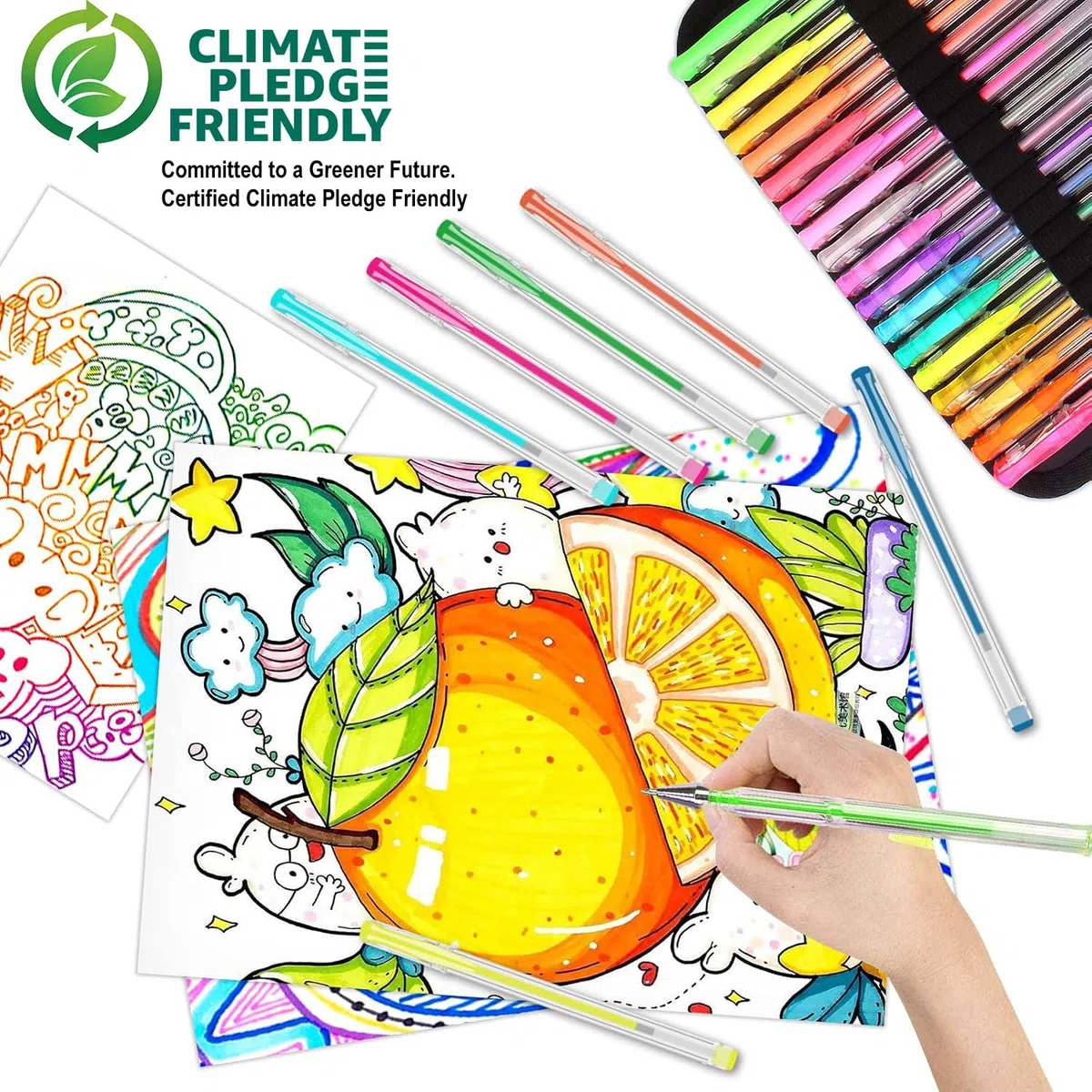 Paquete de 120 Bolígrafos de Gel con Purpurina, 60 Boligrafos Bonitos con 60 Recambios de Bolígrafos de Gel para Colorear Adultos y Dibujar Garabatear, Escribir Manualidades