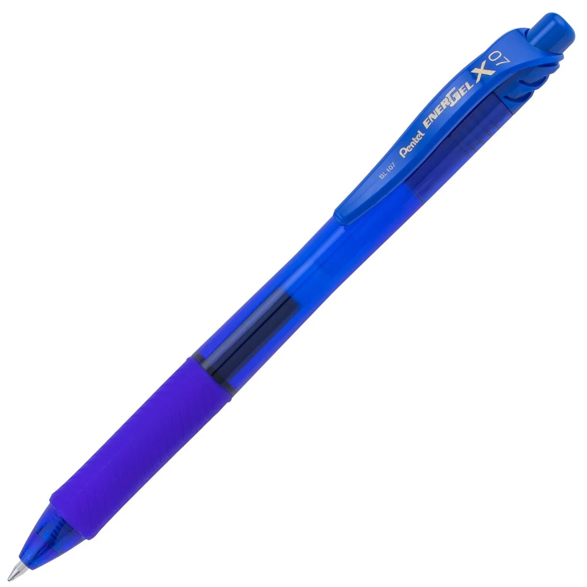 Pentel Energel X BL107 - Retráctil Líquido Gel Bolígrafo - 0.7mm - 84% Recicladas - Azul - Caja de 12