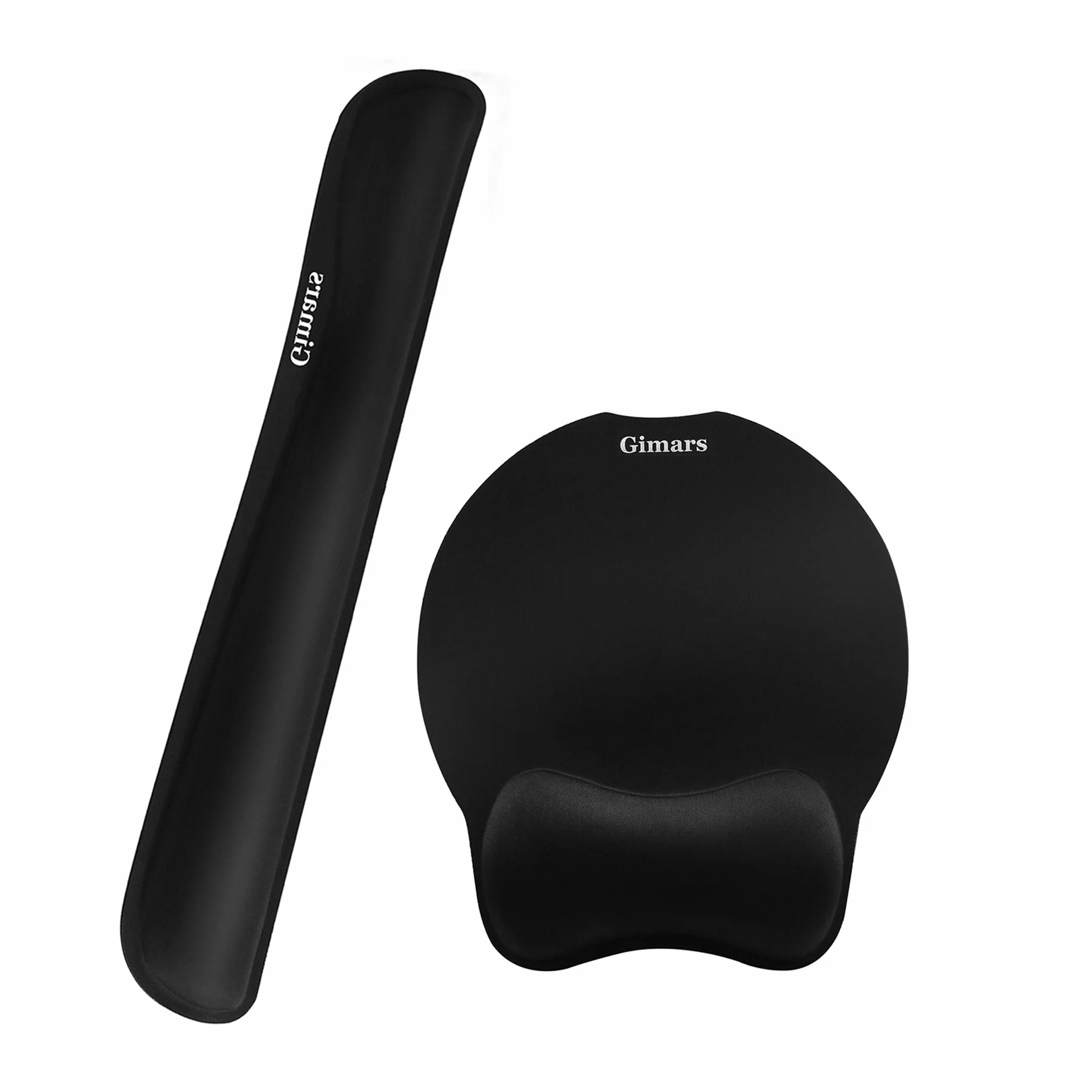 Gimars Alfombrilla Ratón y Reposamuñeca Almohadilla Teclado con Reposamuñecas Ratón con Base de Goma Antideslizante Reposamuñeca Teclado Ergonómica para Ordenador en Oficina Casa Escuela Juego,Negro