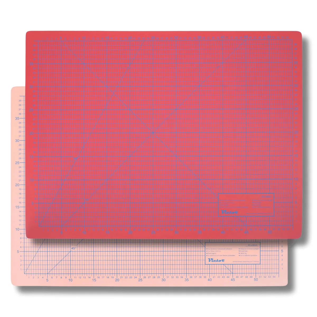 Victor alfombrilla de corte A3 rojo naranja 30 x 45 cm de 3 capas autocicatrizante – base de corte profesional para bricolaje y costura, protector de escritorio