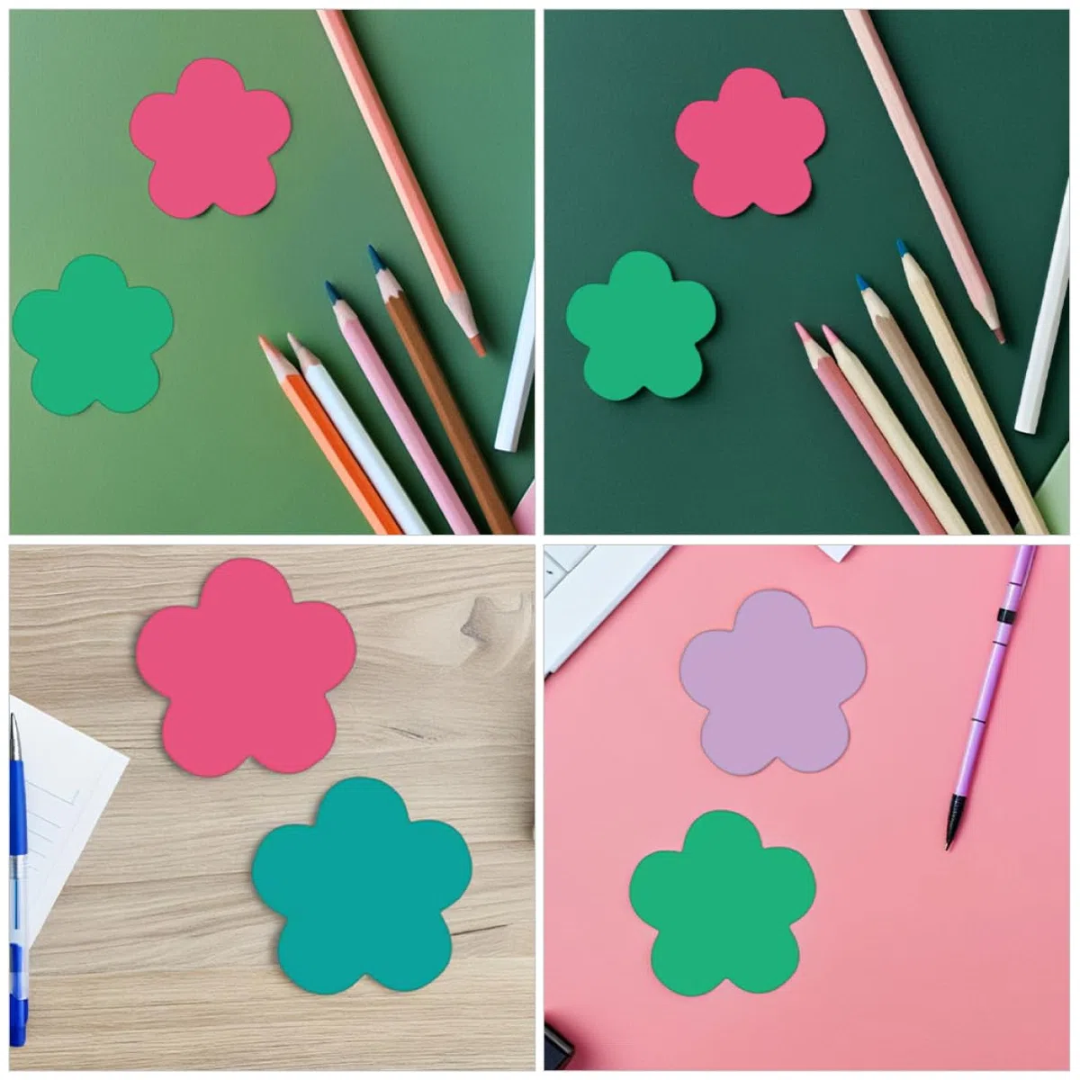 Veemoon 108piezas Recortes Decorativos De Cartulina Forma De Flor Unidades Decoración Versátil para Aulas