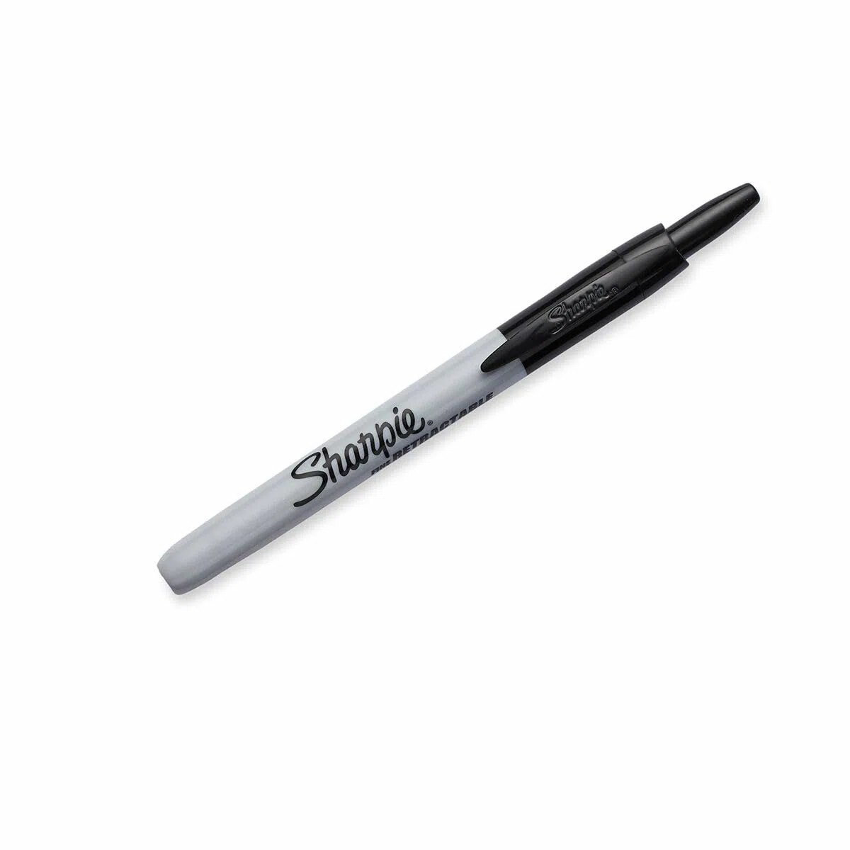 Sharpie rotuladores permanentes retráctil | punta fina | color negro | paquete de 12 marcadores