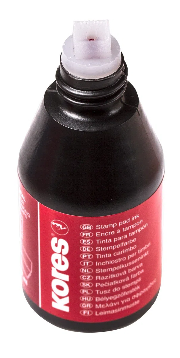 Kores - Tinta para sellos sin aceite (27 ml, 10 unidades), color rojo
