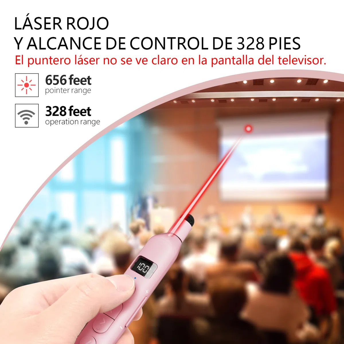 Norwii N21 Puntero de Presentación Bluetooth con Puntero Didáctico Telescópico, Control Remoto de Presentación con Varilla Retráctil para PowerPoint, Presentador Inalámbrico, Avanzador de Diapositivas