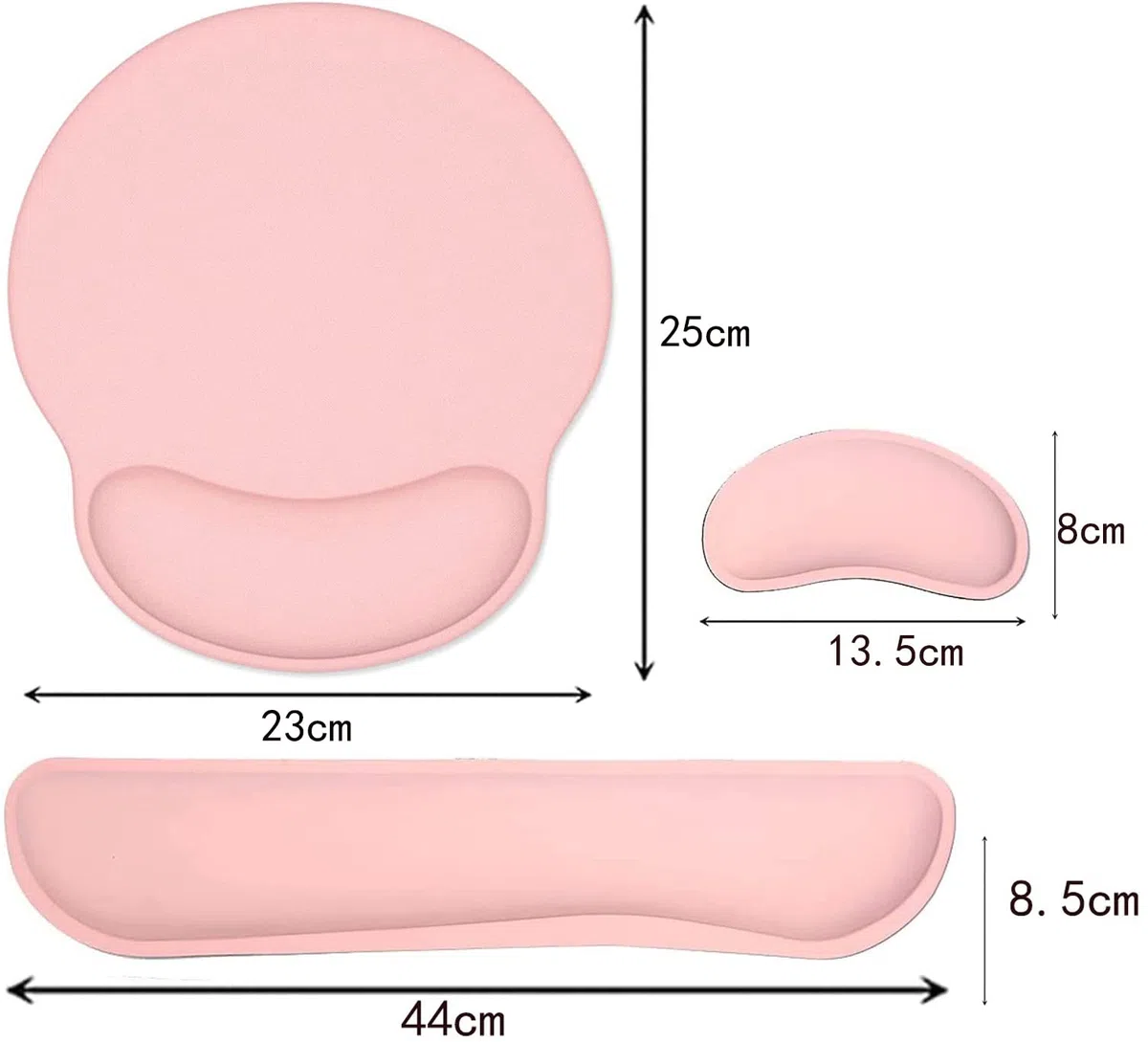 Reposamuñecas para Teclado y Ratón, Almohadilla Reposamuñecas de Espuma Memoria Antideslizante Espuma de Memoria Apoyo Muñeca para Ordenador, Notebook, Laptop (Rosado)