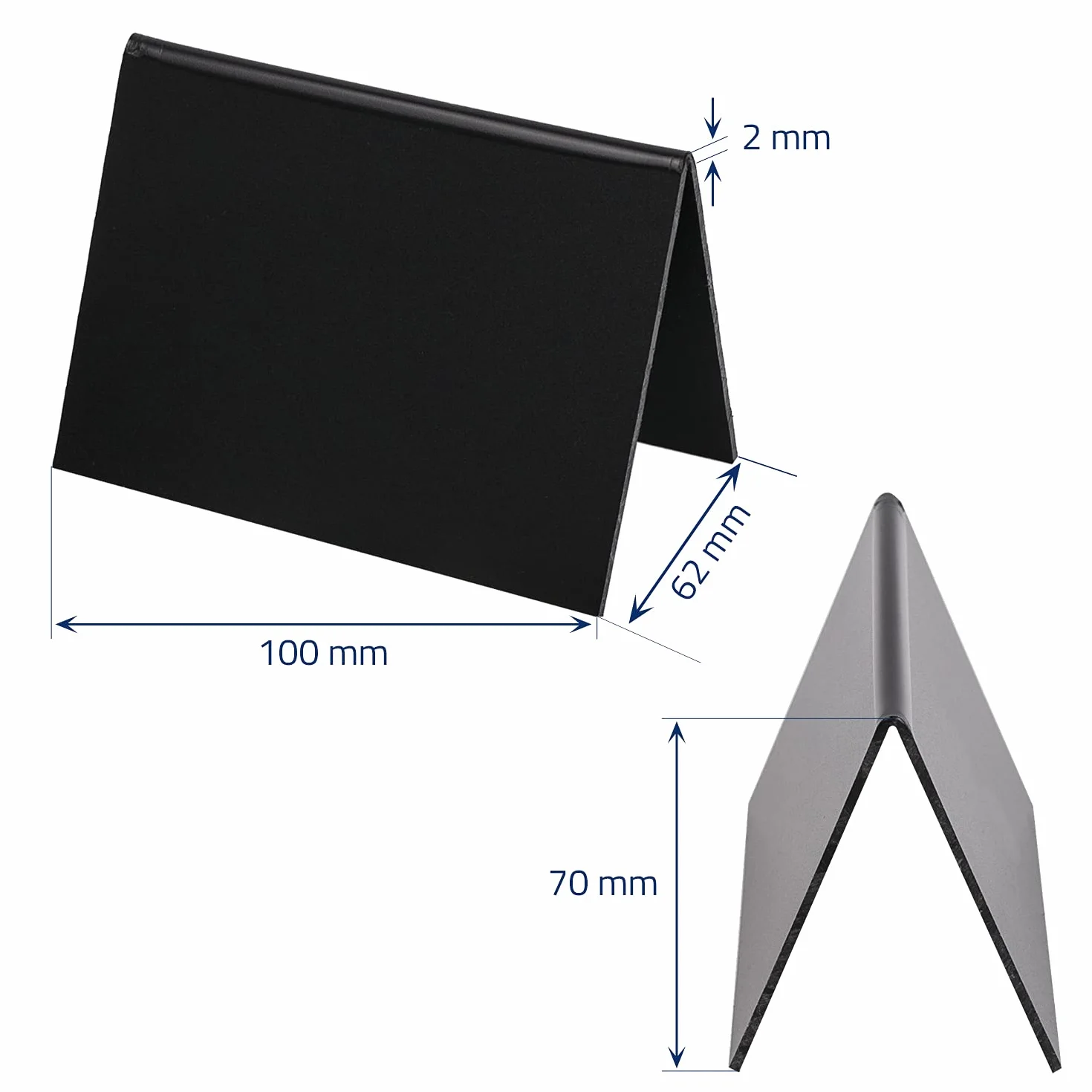 HMF 46413 soporte de mesa para pizarra | 10 piezas | Un standee | 10x7cm | Negro