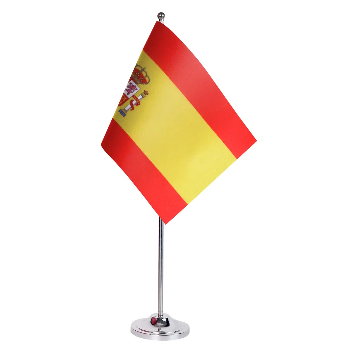 AZ FLAG Bandera de Mesa de Lujo de ESPAÑA 22x15cm en Raso - BANDEROLA de DESPACHO ESPAÑOLA 15 x 22 cm