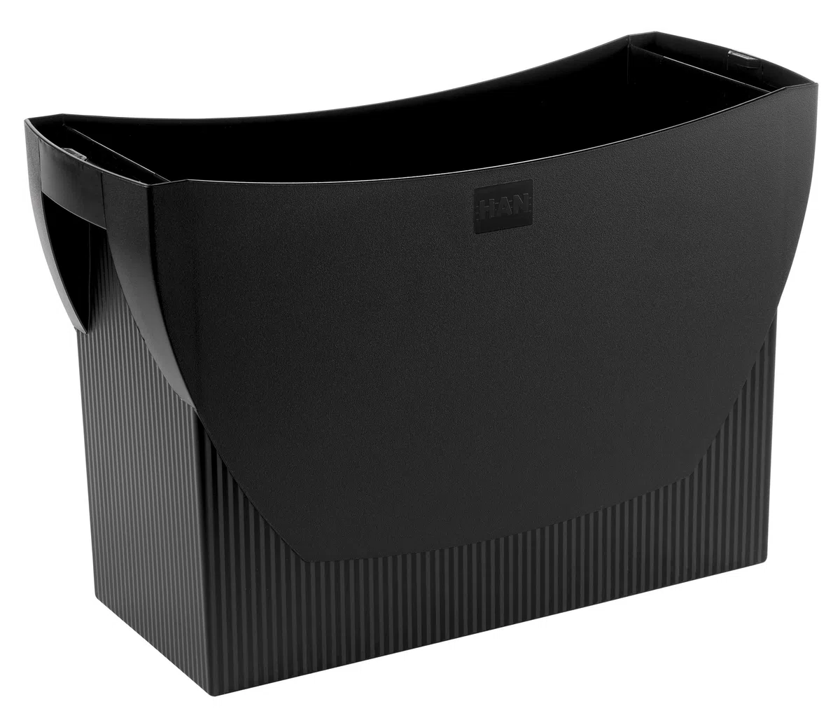 Han Swing - Caja archivadora de carpetas colgantes (390 x 260 x 150mm, con bolsillos para bolígrafos, sin tapa), color negro