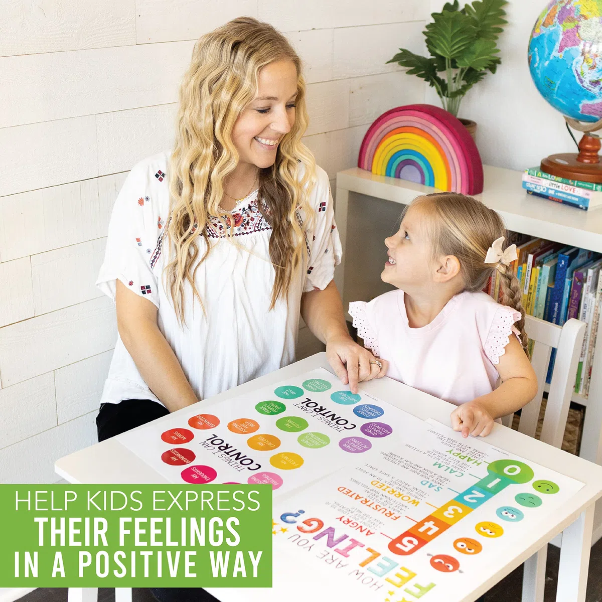 Hadley Designs Tabla de sentimientos para niños de 4 a 8 años, tabla de emociones para niños de 3 a 5 años, carteles de sentimientos de asesoramiento para el aula, carteles de aprendizaje