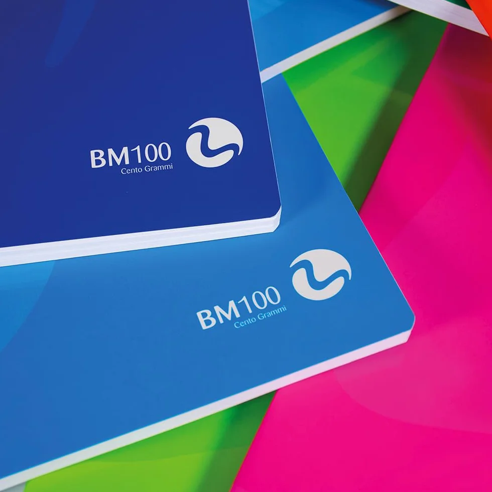BM BeMore Centus 0101036 – Cuaderno A4 – Rayado 10 mm – Cuadrícula 1 cm – Papel 100 g/m² – 9 colores surtidos – Paquete de 12 cuadernos