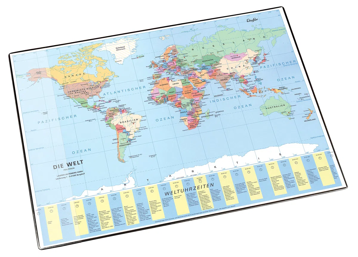 Läufer 45351 - Superficie para escribir con mapa del mundo.40 x 53 cm