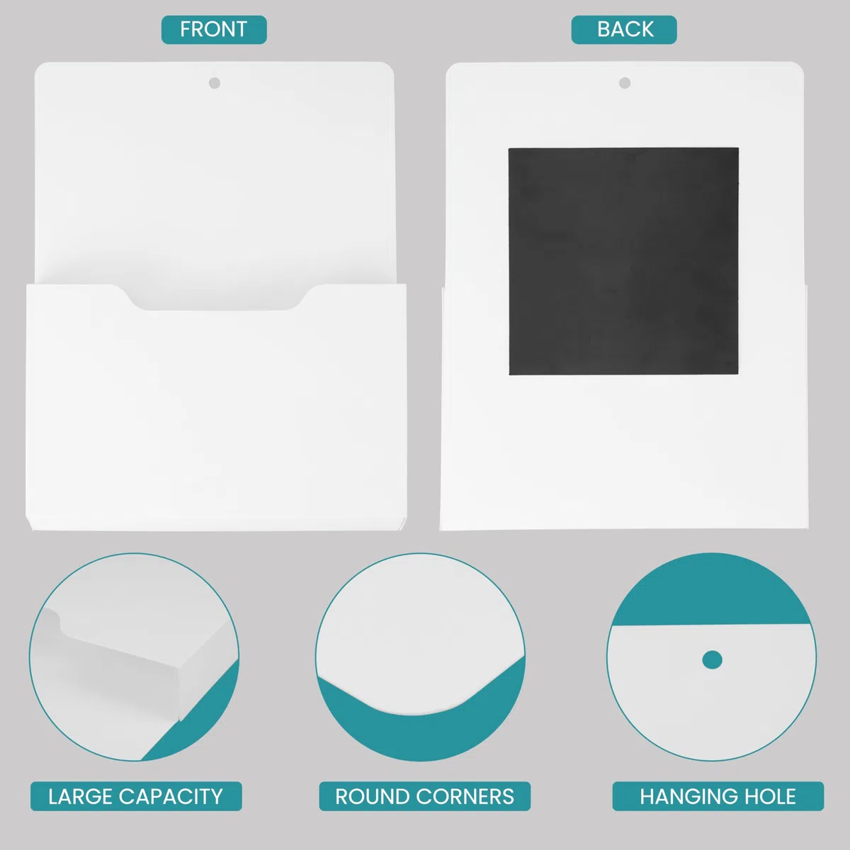 BELLE VOUS Pack de Archivadores de Oficina - 2x Clasificador Porta Documentos Magnético Blanco para Papeles A4 - Set Organizador Revistero Archivador Colgante de Pared o Escritorio