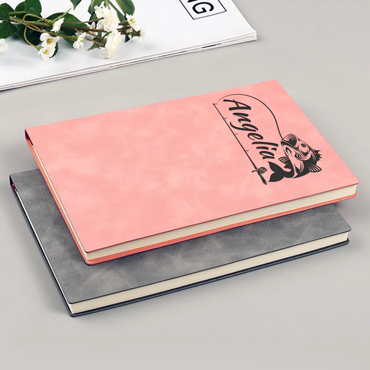 Cuaderno personalizado con nombre grabado, Diario de cuero personalizable para hombres y mujeres