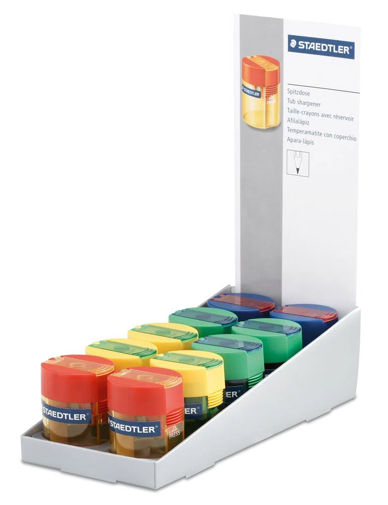 Staedtler 511 006 - Afilalápices con depósito transparente de colores variados. Caja con 10 unidades.