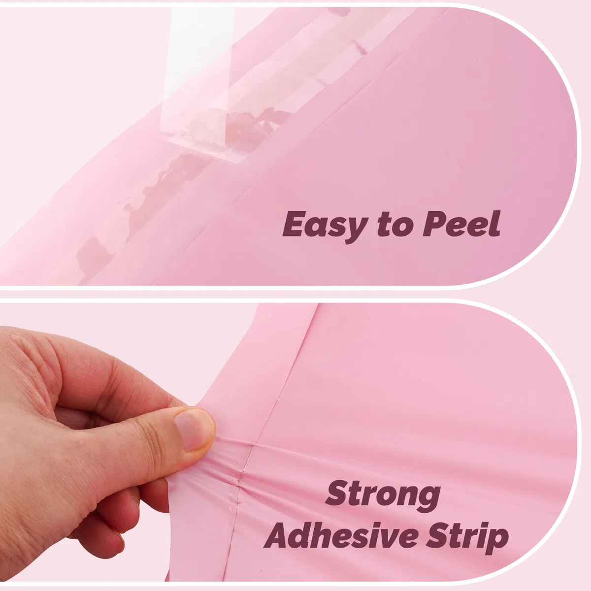 Bolsas compostables de 26x38 con tira autoadhesivos, respetuosas con el medio ambiente, sobres para ropa, Bolsas de correo a prueba de agua y de roturas, paquete de 50 unidades, color rosa