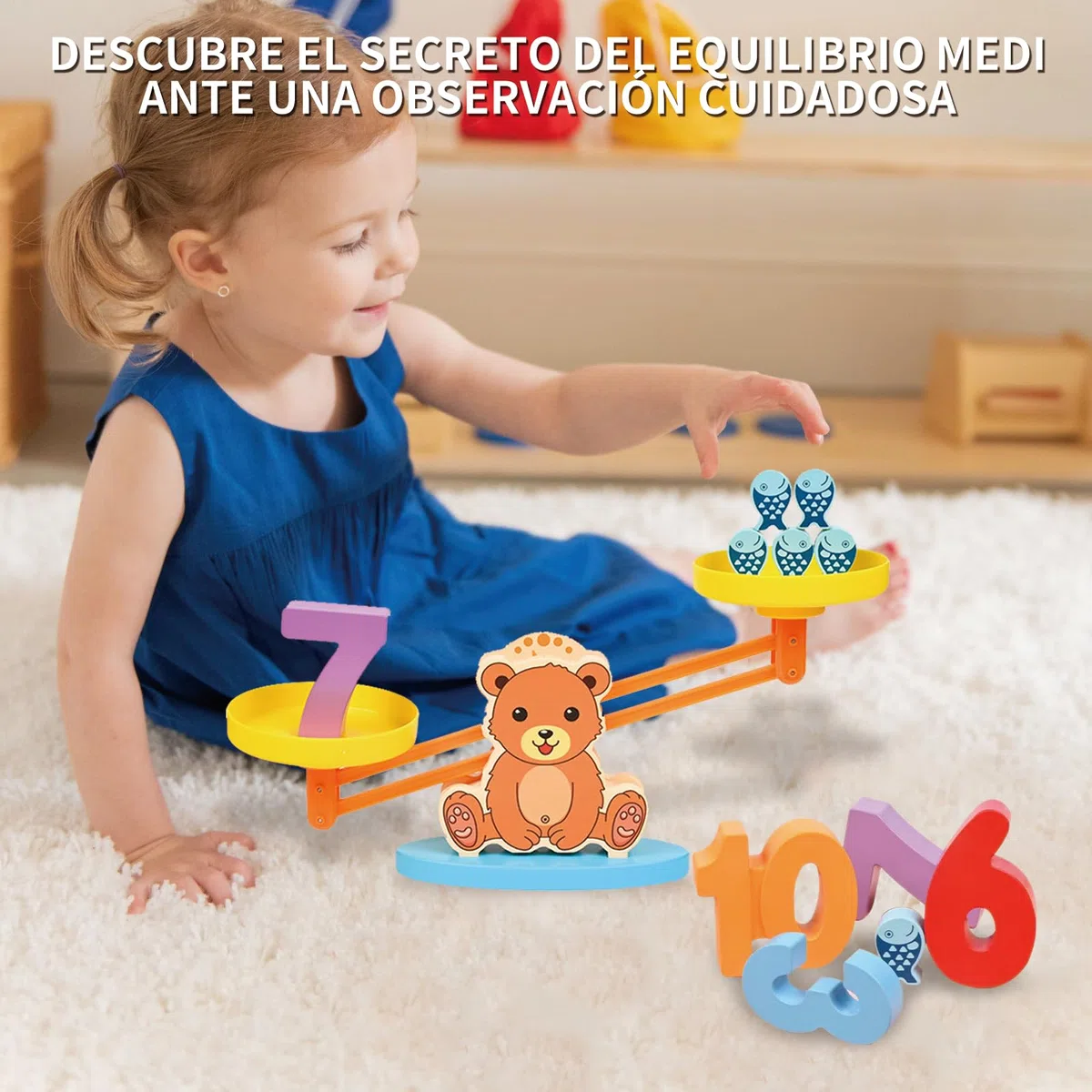 Juguetes Montessori 3 4 5 Años, Balanza Matemática, Juguete de Madera, Juguetes Educativos, Montessori 3 Años, Regalo Niño Niña 3–5 Años