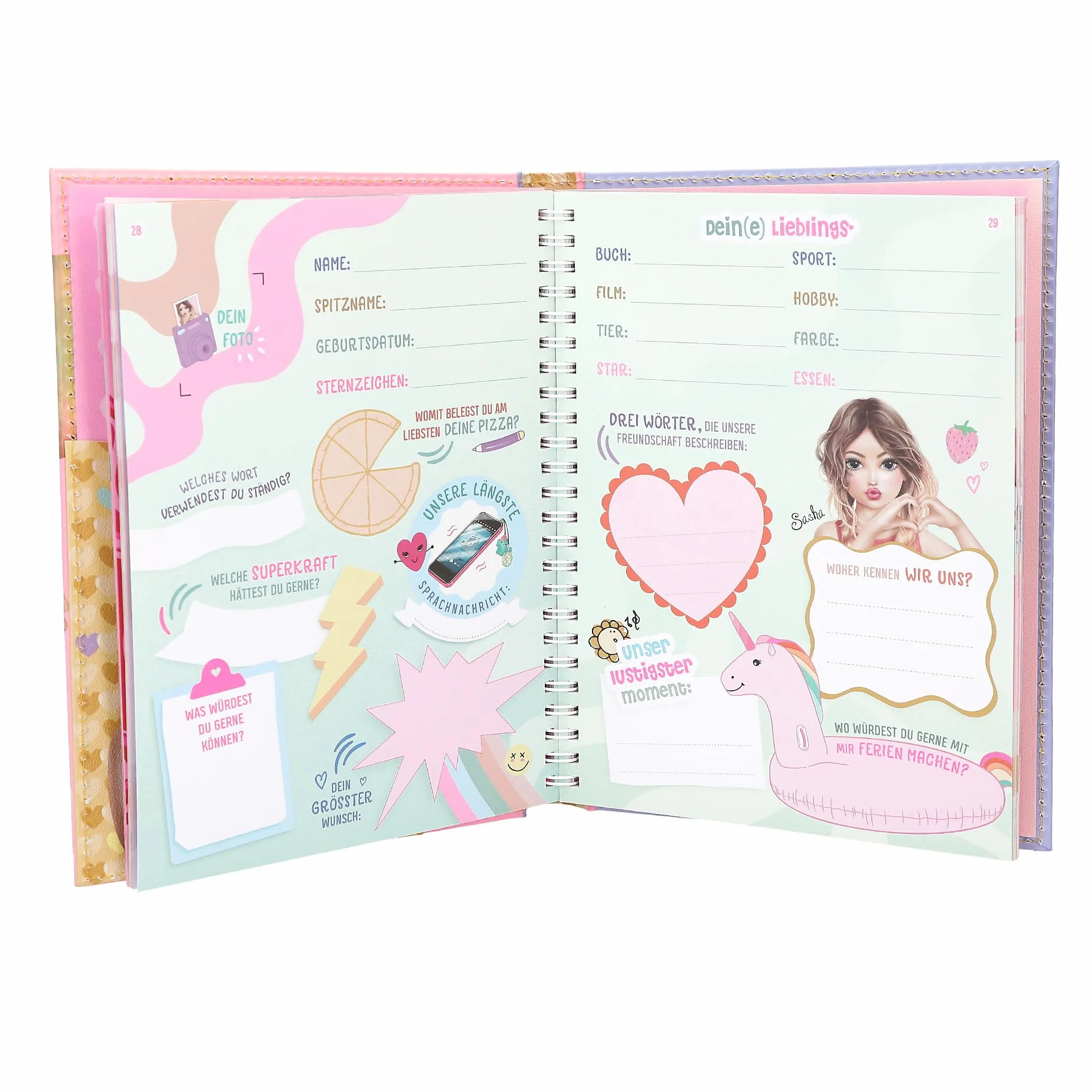Depesche 12973 TOPModel - Libro de Las Mejores Amigas en Rosa, con Motivo de Modelos, Libro de Amigas con 110 páginas para Escribir a Tus Amigas