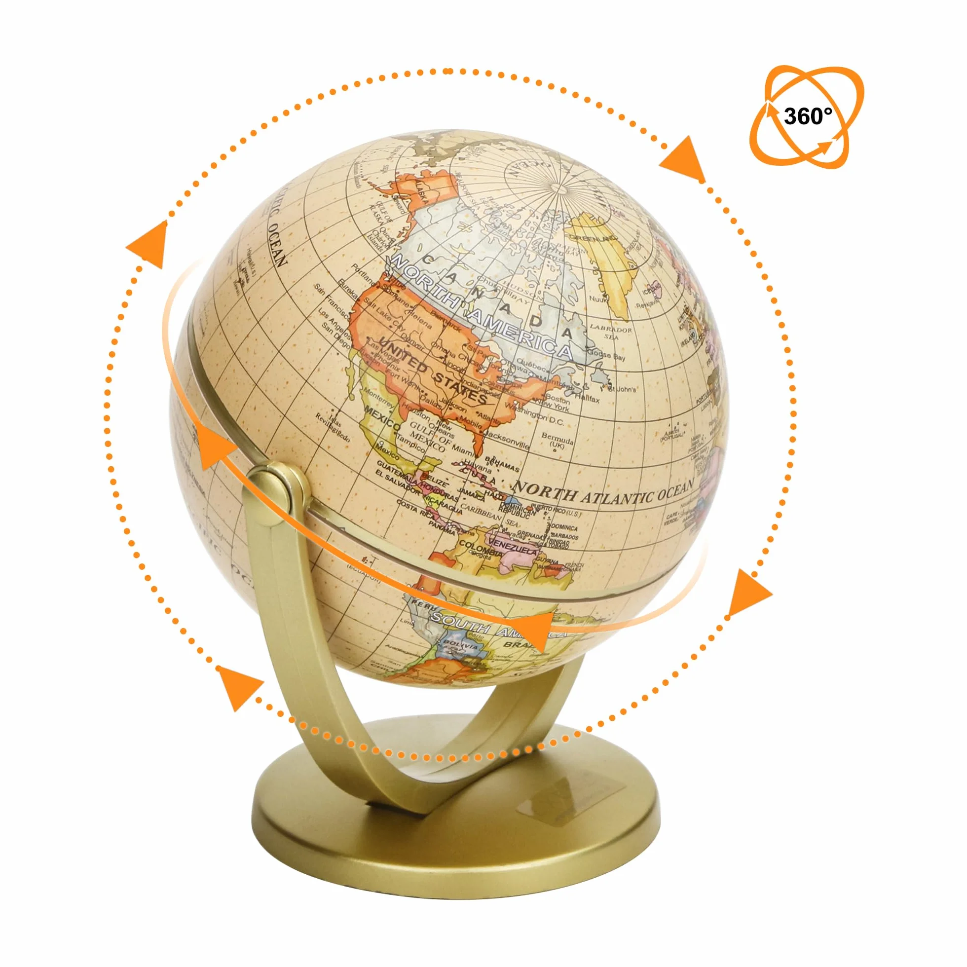 EXERZ 10cm Mini Globo Antiguo en Inglés (10cm Mini Globo Antiguo)