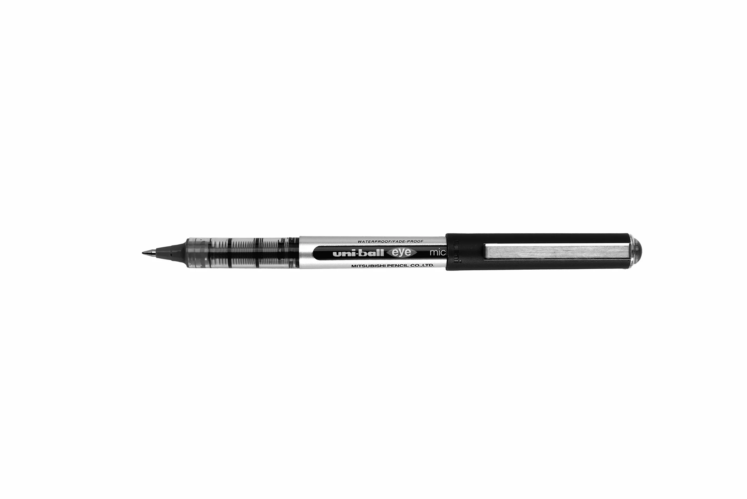 Uni-ball Eye Micro UB150 - Bolígrafo de punta rodante (12 unidades), color negro