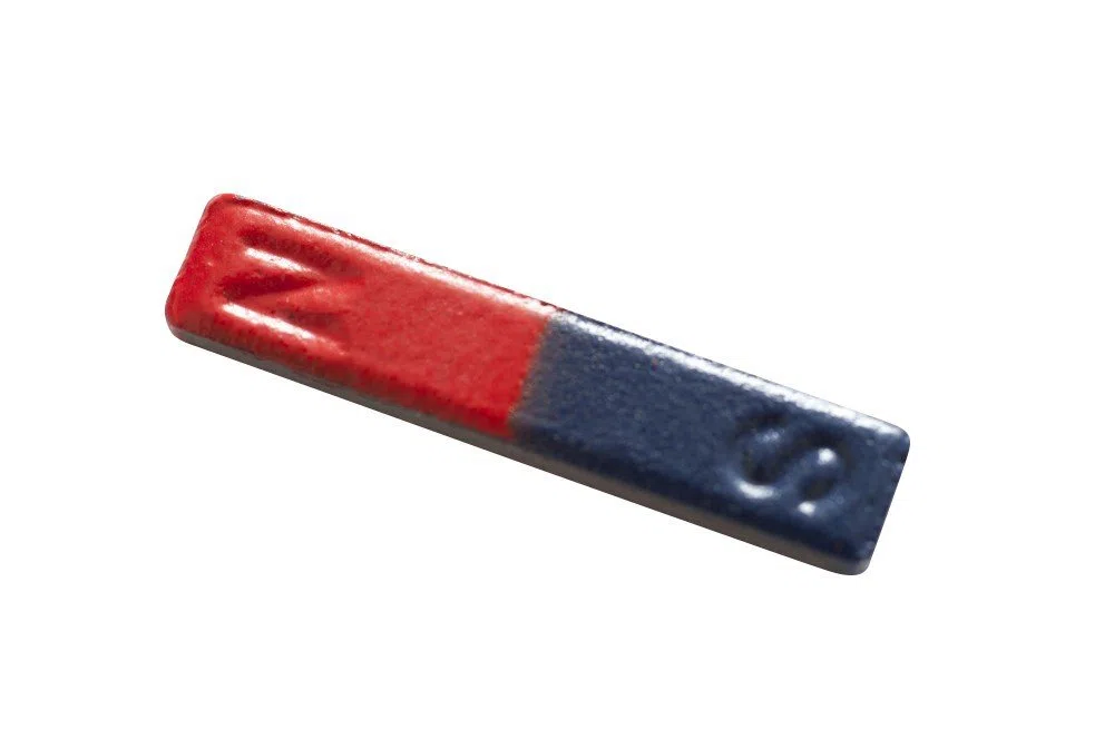 Barra magnética rectangular AlNiCo5 azul/rojo 70 mm x 15 mm x 10mm
