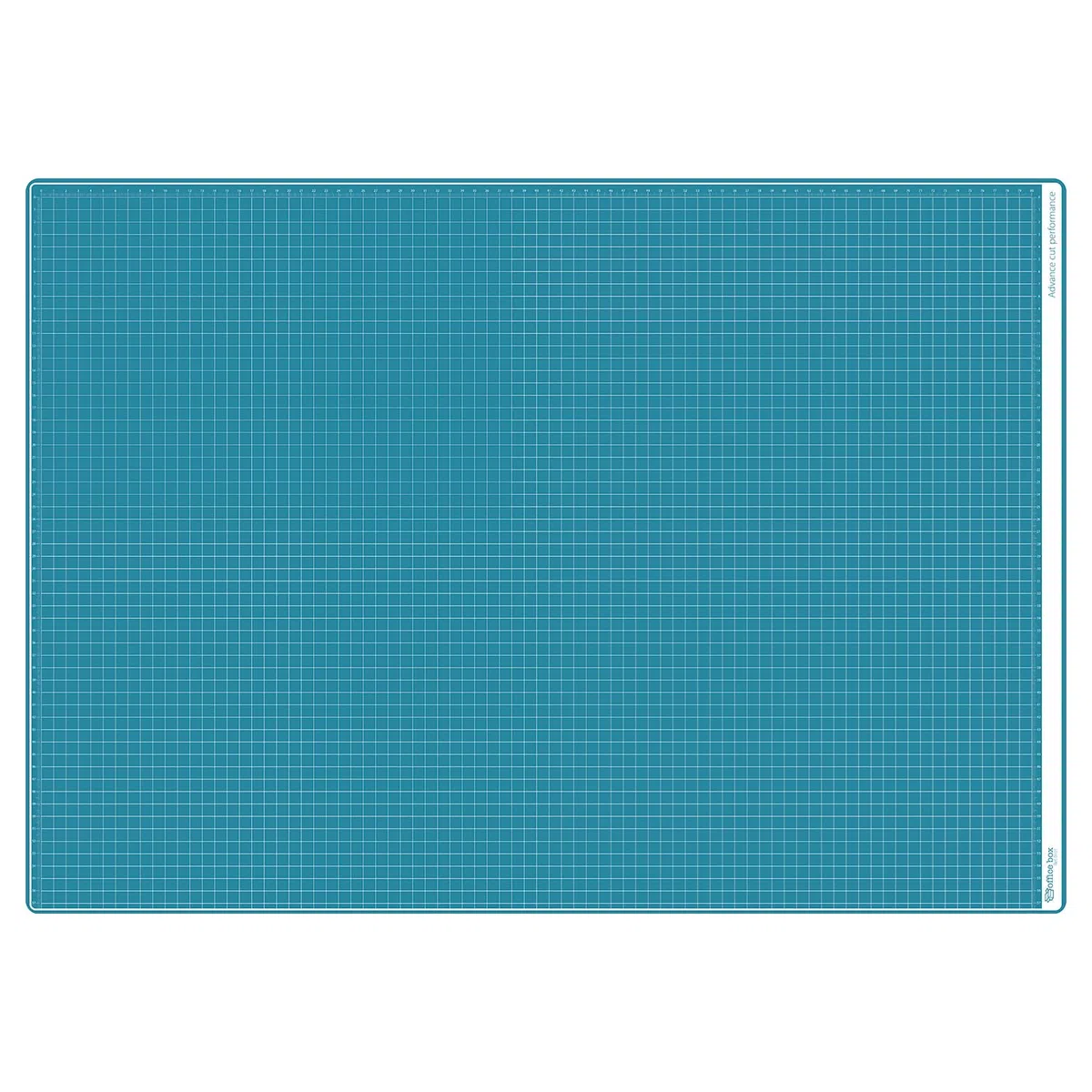 Office Box Plancha de Corte Protectora con Grosor de 3mm, Auto cicatrizante con Cuadrícula y Reglas Impresas, Protector de Mesa, Lavable y muy Resistente. (Turquesa, A1)