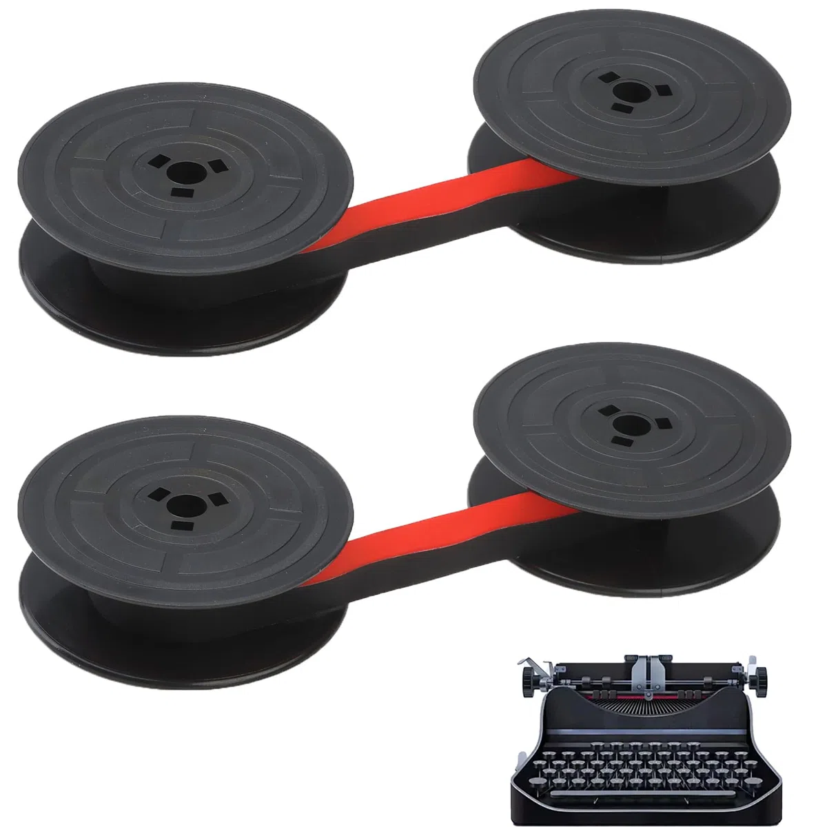 2 Pack Cinta para Máquina de Escribir, Cintas Fiables para Máquinas de Escribir de Nylon de Alta Resistencia Compatibles con la Mayoría de Máquinas Olivetti GR4 fuerte absorción de tinta (2)