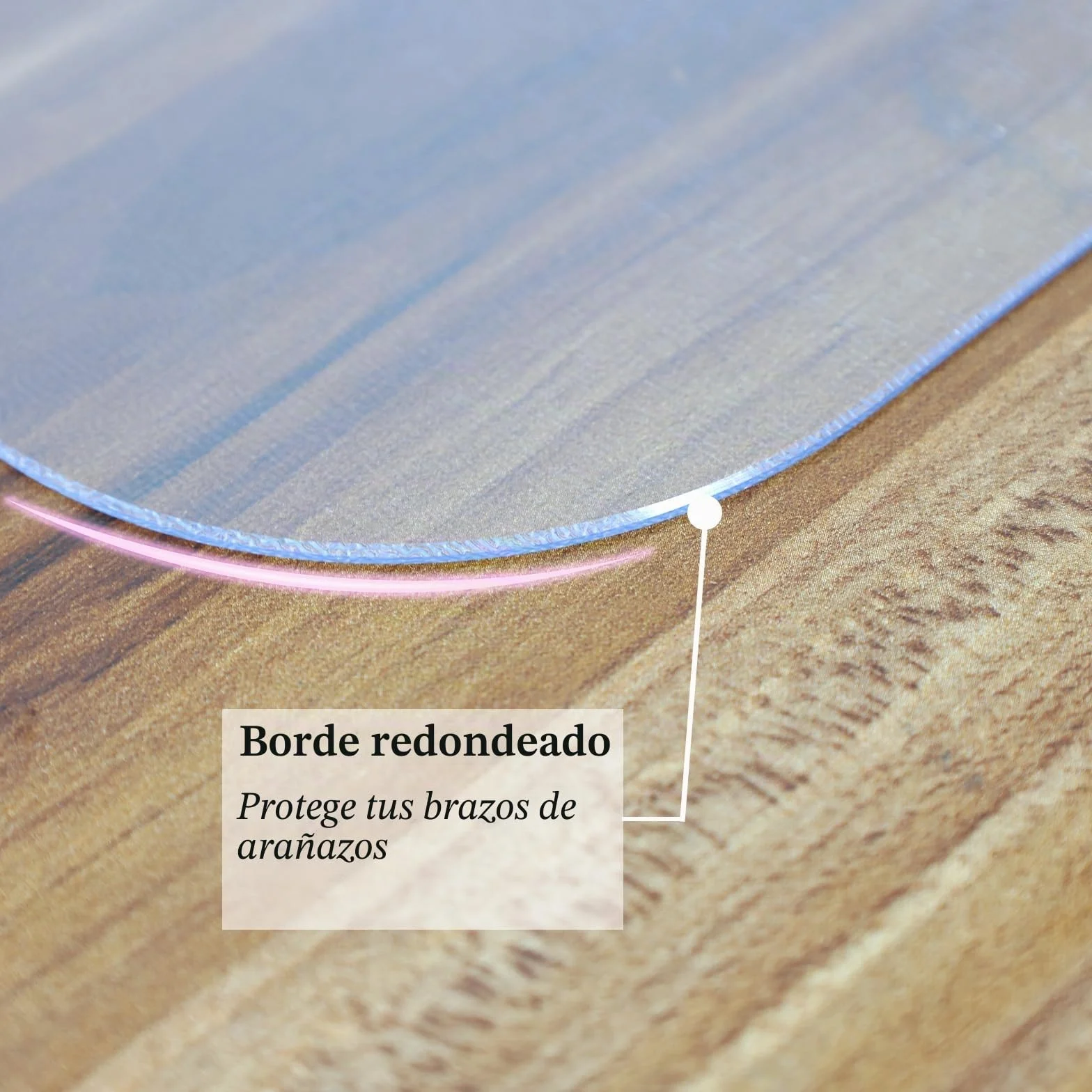 Vade de escritorio transparente, 100 x 40 cm, transparente, impermeable, antideslizante, bordes redondos, para oficina, hogar, escuela
