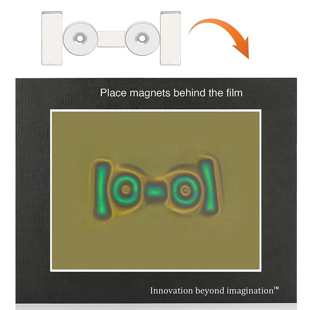 ISTOVO PelíCula de VisualizacióN MagnéTica, PelíCula de VisualizacióN de Campo MagnéTico Verde de 6X4 Pulgadas, Pantalla de Flujo MagnéTico, Detector de Campo MagnéTico, Reutilizable