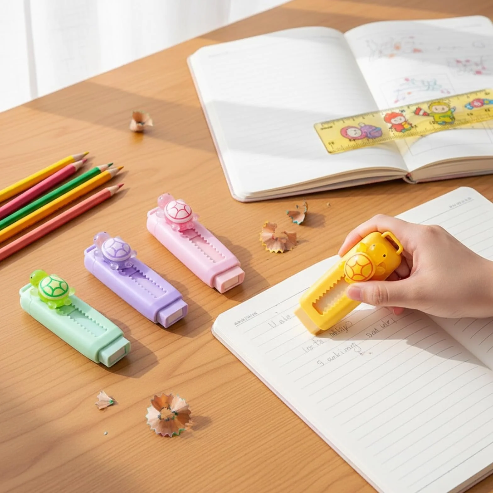 Gomas de borrar retráctiles 4B 10 unidades divertidas animales para niños fiestas