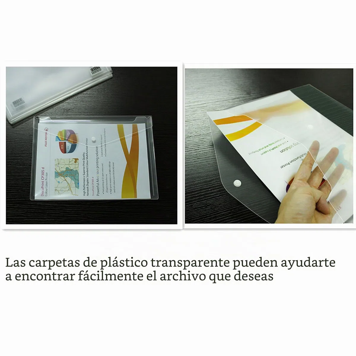 Carpeta A4 Transparente 20 Unidades Carpetas Plastico Dossieres Transparentes Carpeta Sobre con Botón para Almacenamiento de Documentos