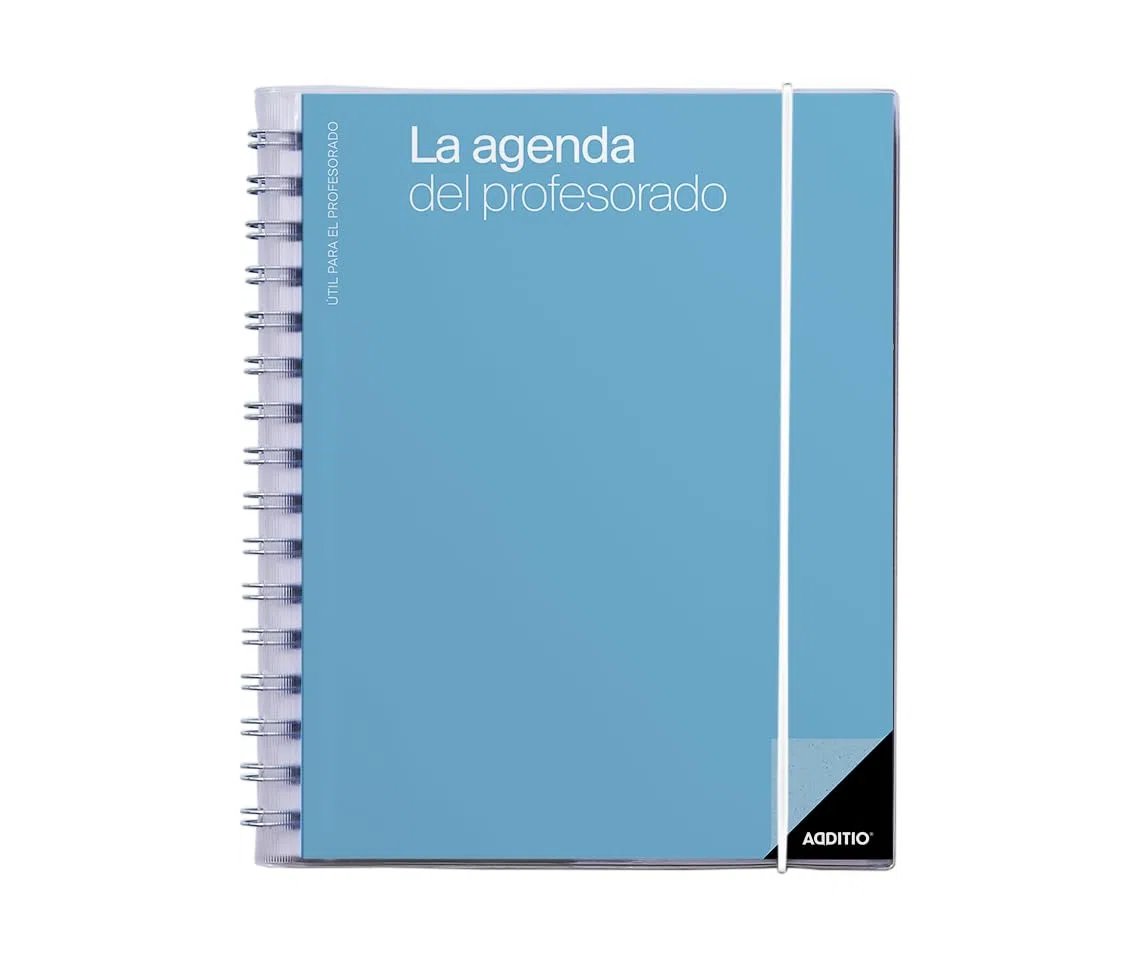 ADDITIO - La Agenda del Profesorado | Planificación trimestral | Semana vista | Evaluación | Tamaño 16,5 x 21,5 cm. | Español | Azul