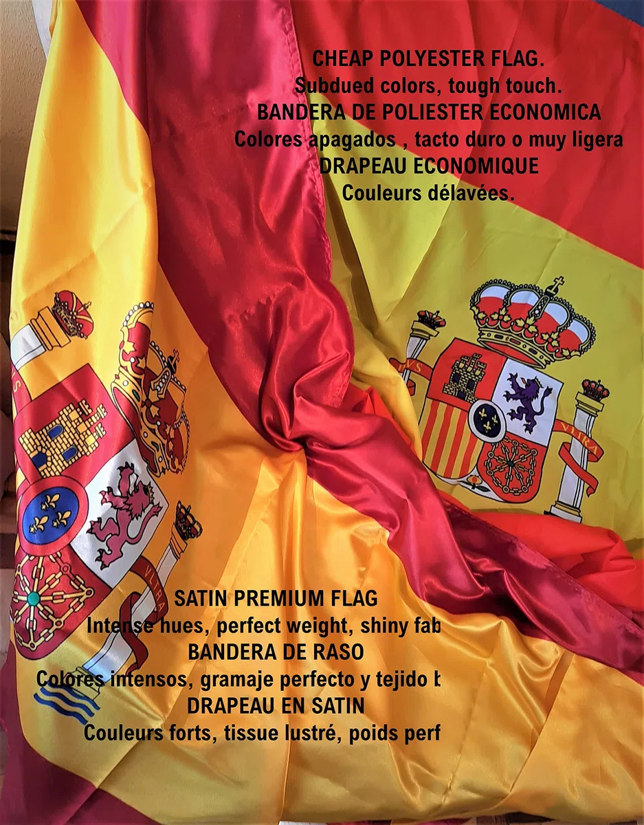 BANDERA DE ESPAÑA REGIMEN FRANCO 1939-1975. CALIDAD RASO PREMIUM 110 GR. TAMAÑO 150X90 CM