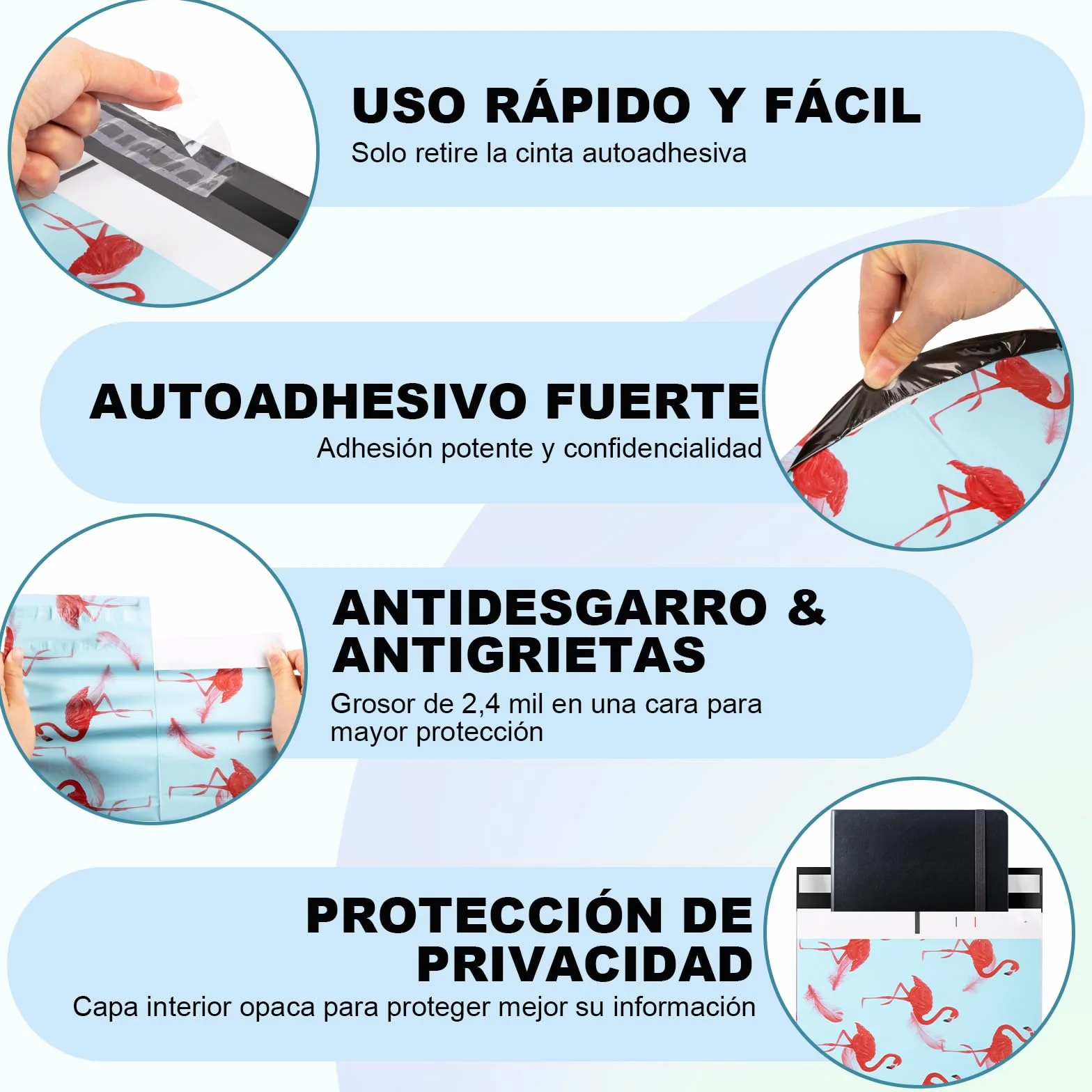 Bolsas Envio Vinted Polietileno Plástico Autosellante 25x35cm 100 Piezas