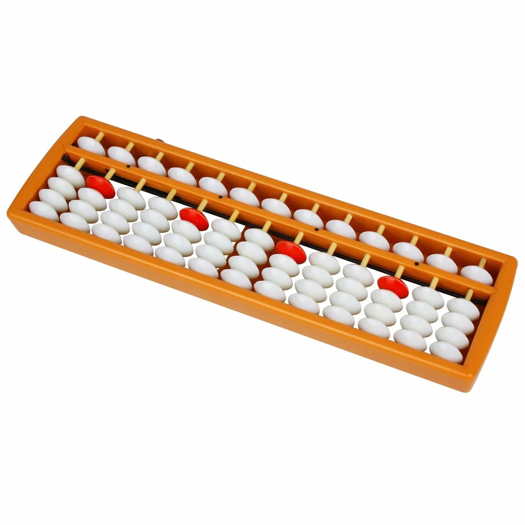 Larcele Perla Aritmética Abacus Recuento Abaque con Botón de Restablecimiento Suministros Escolares para Estudiantes,13 Columnas SP-02 (Amarillo 1)