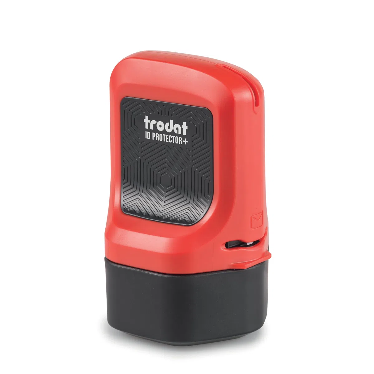 Trodat ID Protector+ Ink Roller, sello de rodillo de tinta 3 en 1 para protección de datos contra el robo de identidad en 1 solo gesto, con abrecartas y hoja para abrir paquetes integrados, tinta