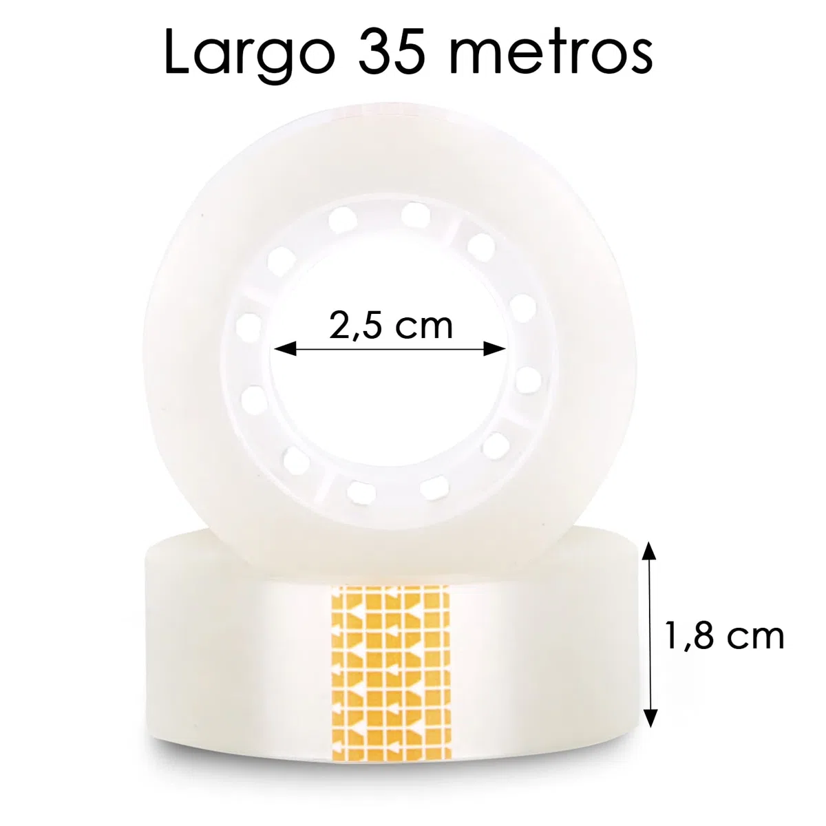 MERCURY TEXTIL- Celo o Cinta Adhesiva Transparente de 18x35mm. Ideal para oficina, hogar y colegio. (Pack 48 rollos)